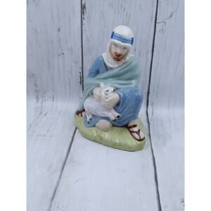 Vintage Holland Mold Shepard and Lamb Hand Painted Figure